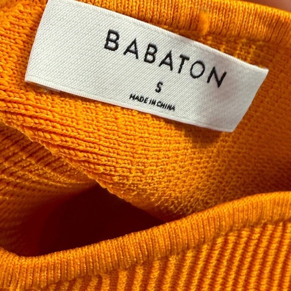 Aritzia Babaton Sculpt Knit One Shoulder Mini Dress in Orange Size Small - Picture 7 of 8